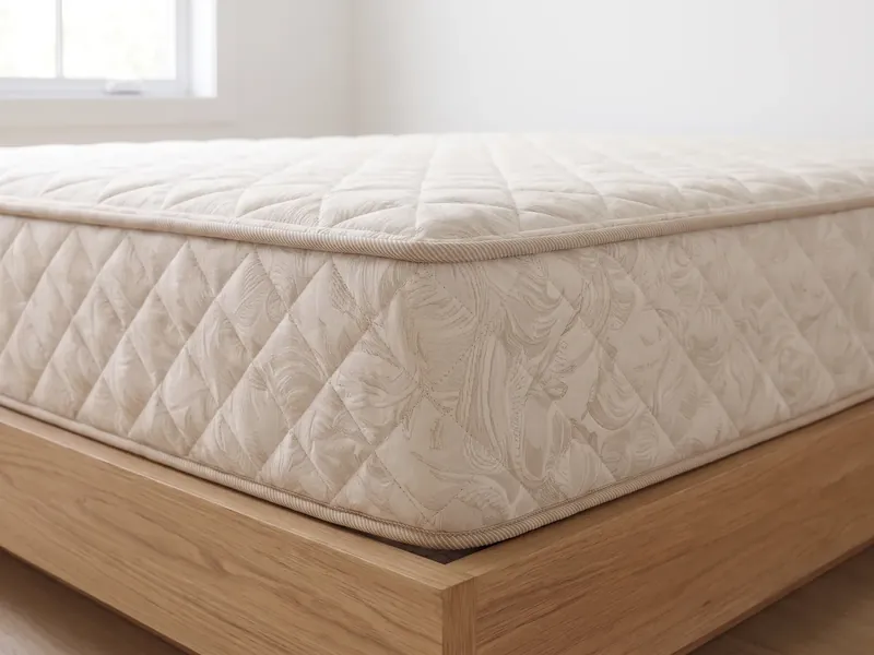 Détail du tissu du matelas Bon Sommeil Levis (mise en situation)